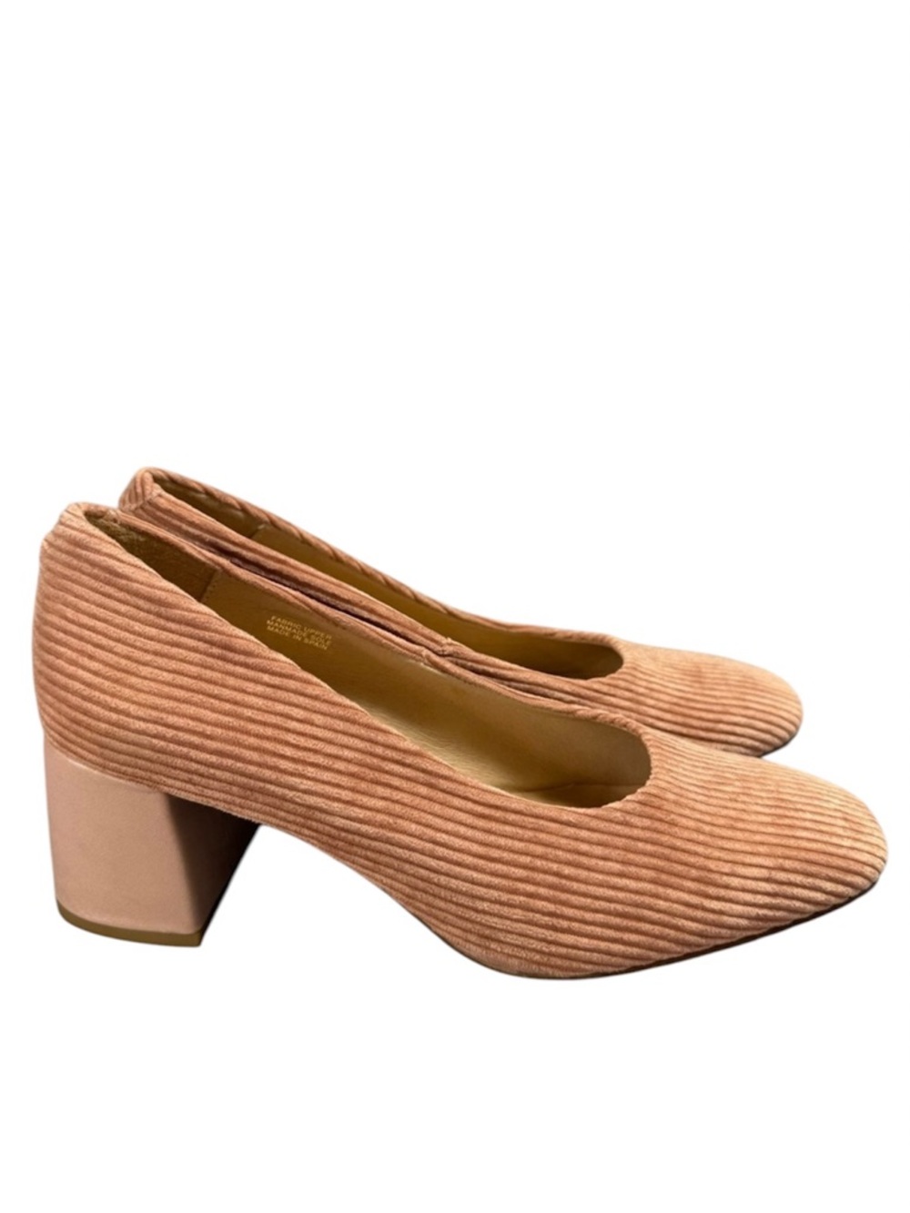 Anthropologie Warm Blush Pink Corduroy Block Heels EU 39